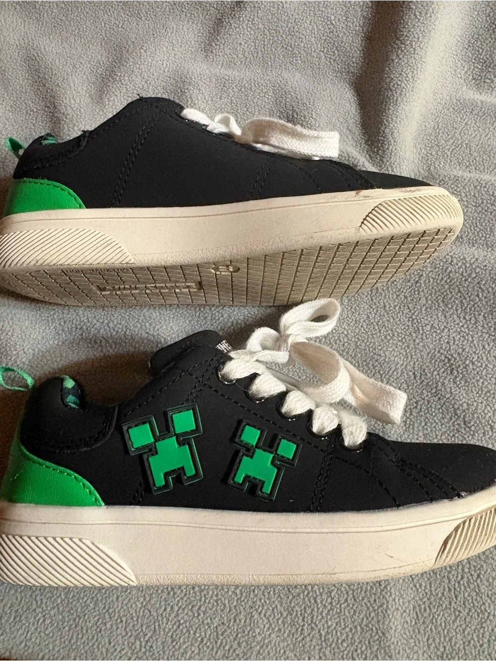 Minecraft Kids Black Sneakers with Green Accents
